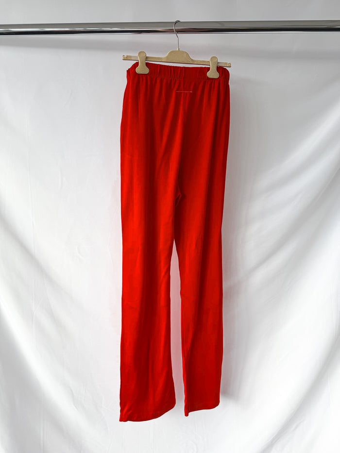 MM6 Maison Margiela Red Elastic Waist Straight Leg Trousers