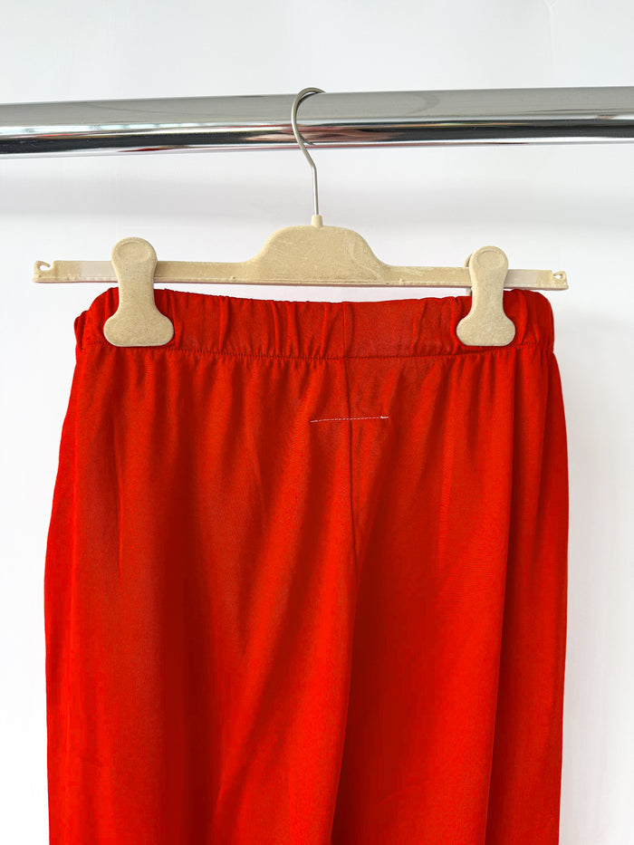 MM6 Maison Margiela Red Elastic Waist Straight Leg Trousers
