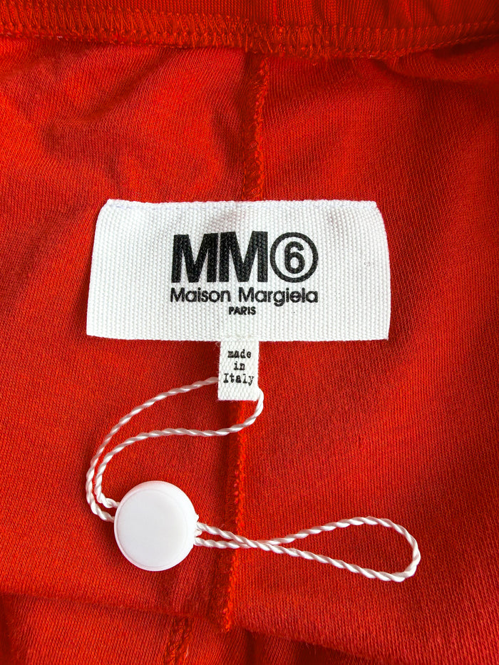 MM6 Maison Margiela Red Elastic Waist Straight Leg Trousers