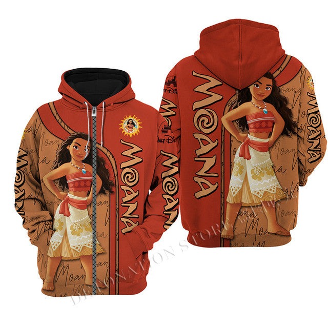 Moana 3D Printed Flannelette Hoodies