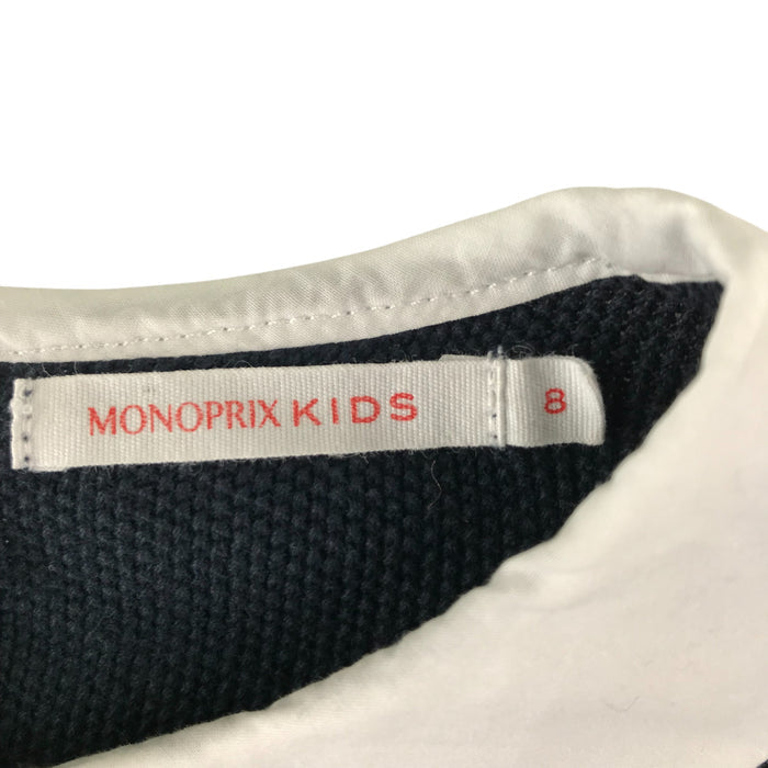 Monoprix 7-8 years black with white collar jumper