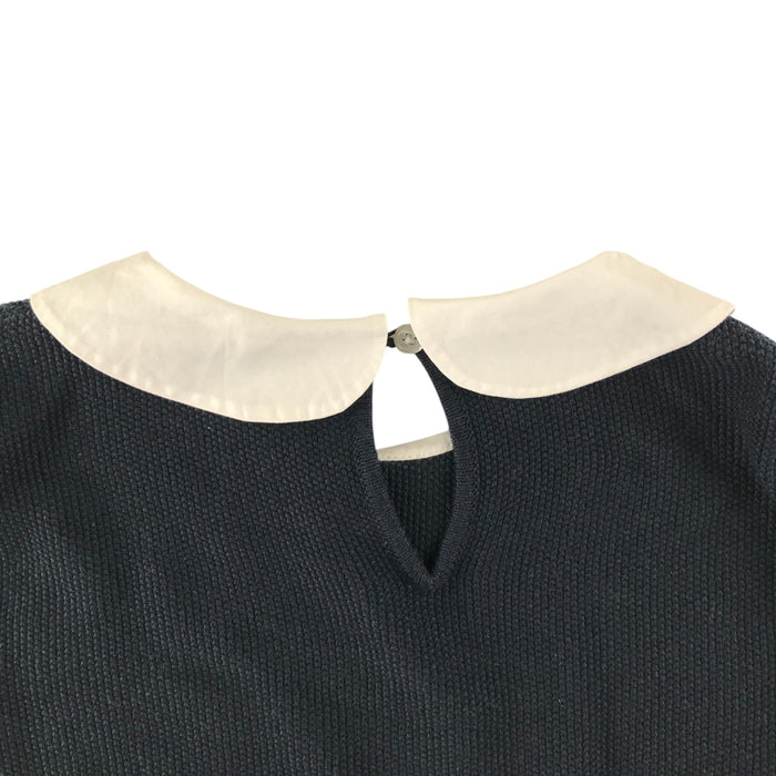 Monoprix 7-8 years black with white collar jumper