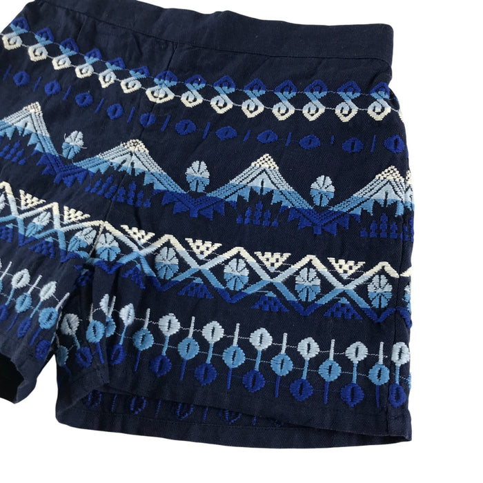 Monsoon 12-13 years navy blue embroidered pattern cotton shorts