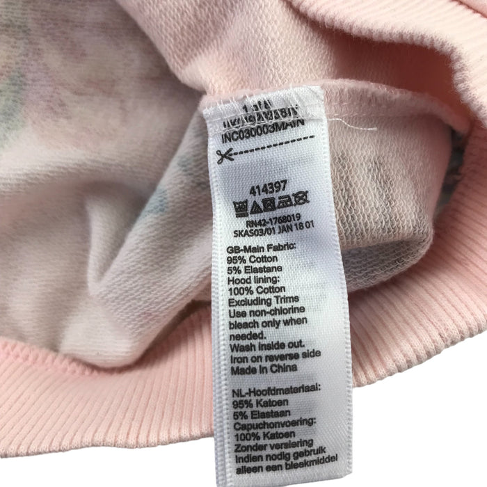 Monsoon 5-6 years light pink printed long hoodie