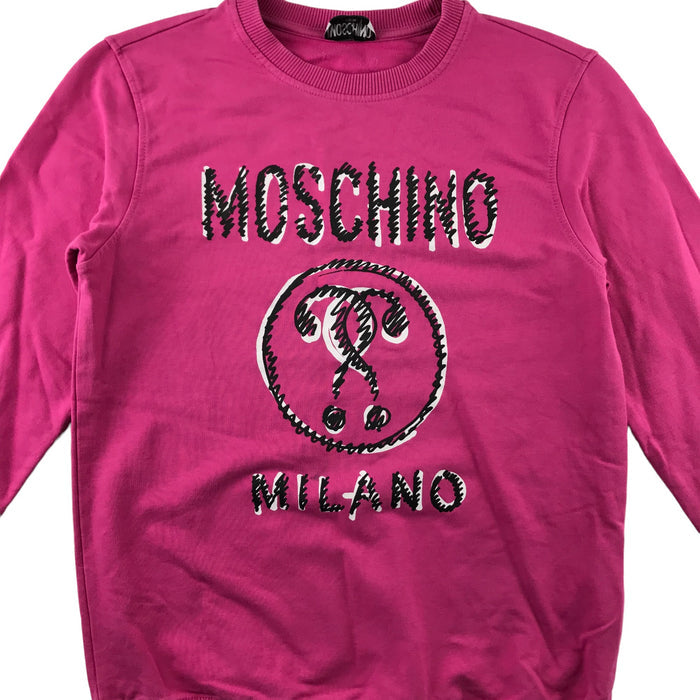 Moschino 12 years pink cotton blend sweater