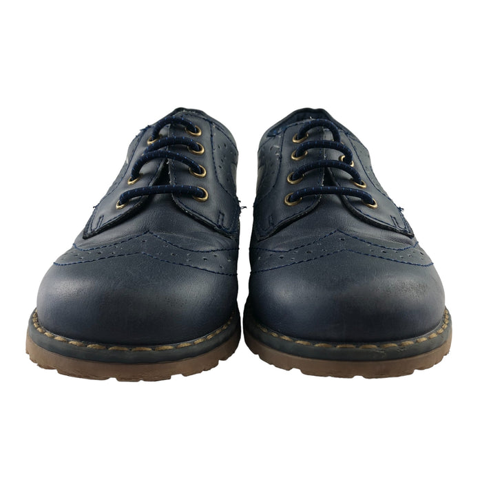 Mothercare size UK 11 (jr) blue slip on brogue Shoes