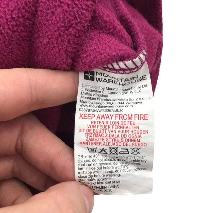 Mountain Warehouse 9-10 years fuchsia pink zipped fleece