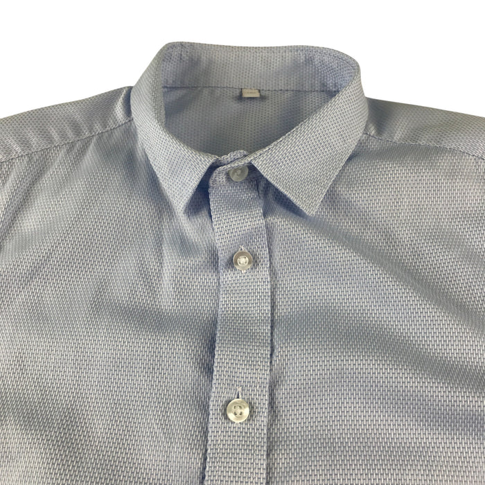 M&S 11-12 years light blue plain buttoned cotton shirt