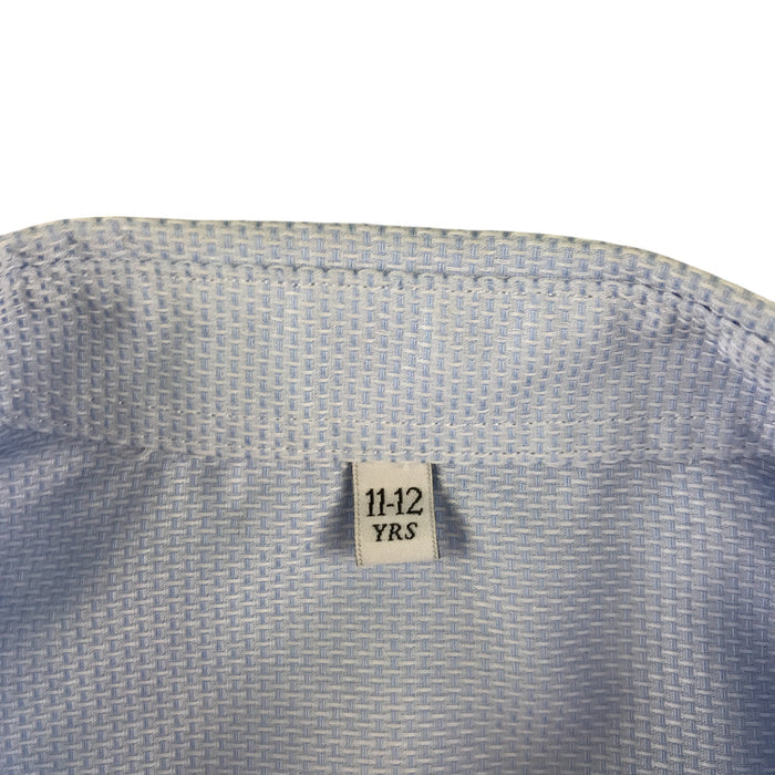 M&S 11-12 years light blue plain buttoned cotton shirt