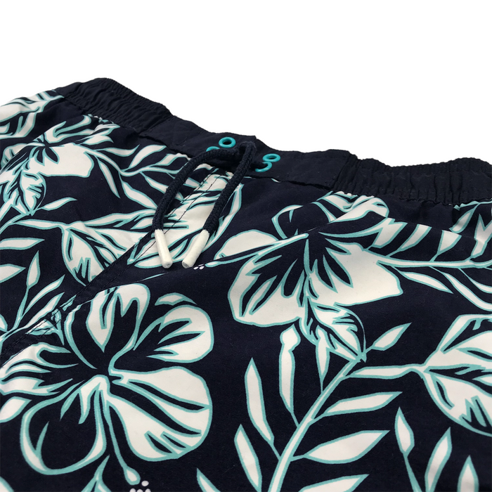 M&S 11-12 years navy blue and white floral swim trunks