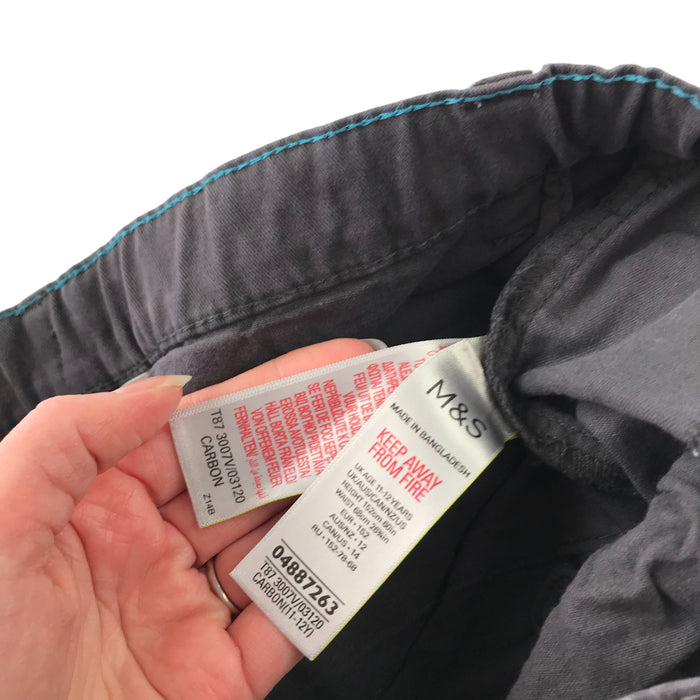 M&S 11 years grey plain chino style cotton shorts