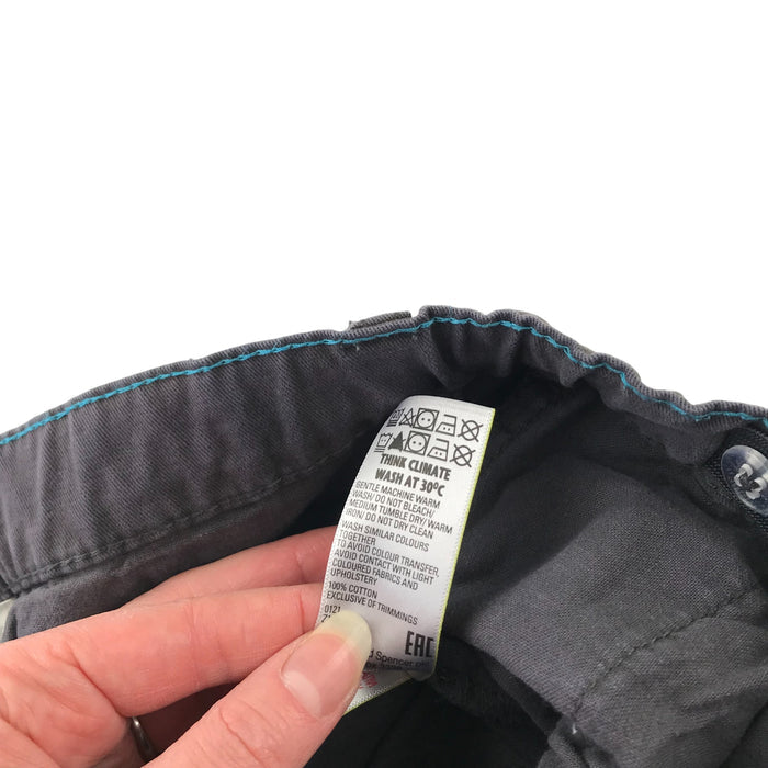 M&S 11 years grey plain chino style cotton shorts