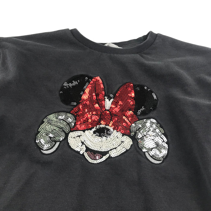 M&S 4-5 years grey puff sleeve minnie mouse sweater