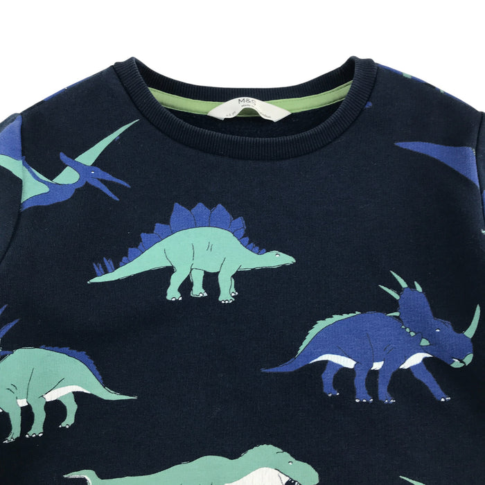 M&S 4-5 years navy dinosaurs sweater