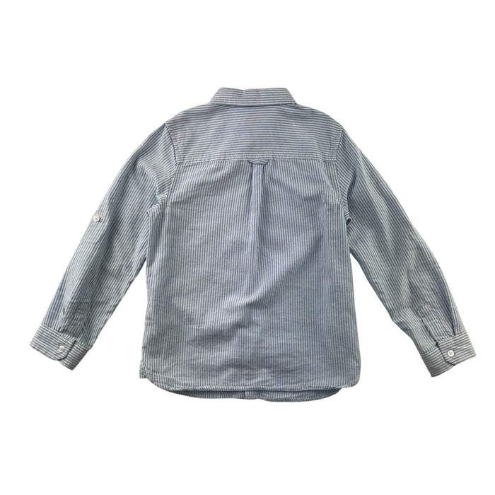 M&S 5-6 years blue and white striped buttoned shirt