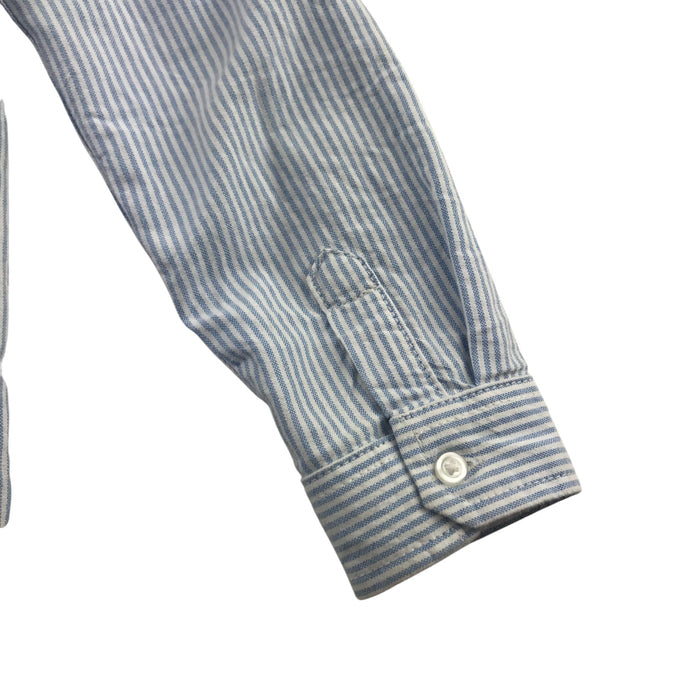 M&S 5-6 years blue and white striped buttoned shirt