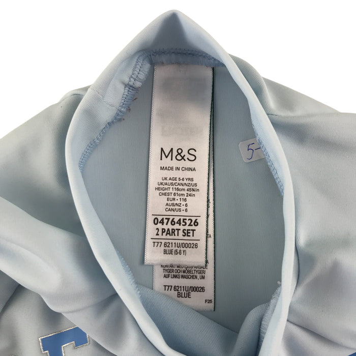 M&S 5-6 years blue Elsa swim top