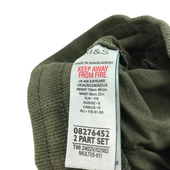 M&S 5-6 years khaki pull-up trousers