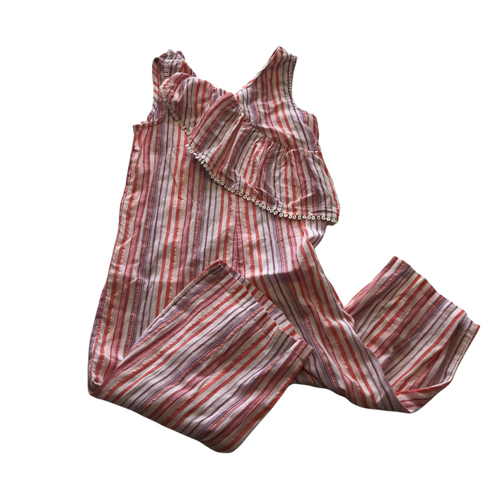 M&S 5-6 years pink stripy flared jumpsuit