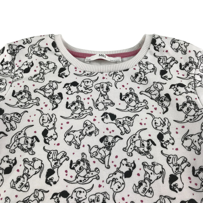 M&S 5-6 years white disney 101 dalmatians sweater
