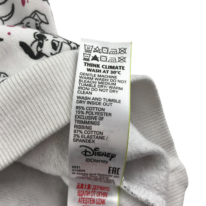 M&S 5-6 years white disney 101 dalmatians sweater