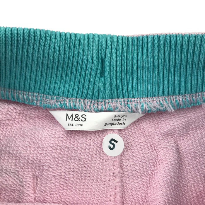 M&S 5 years light pink animals jersey cotton shorts