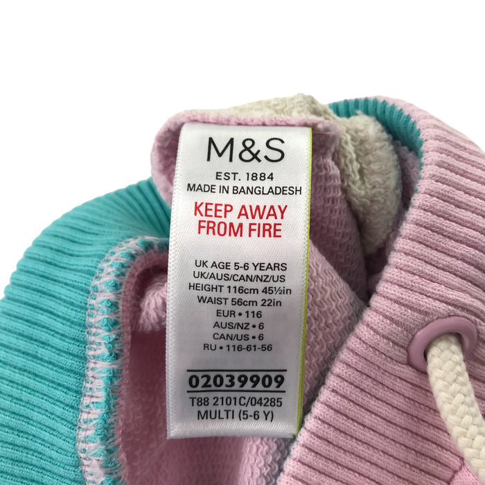 M&S 5 years light pink animals jersey cotton shorts