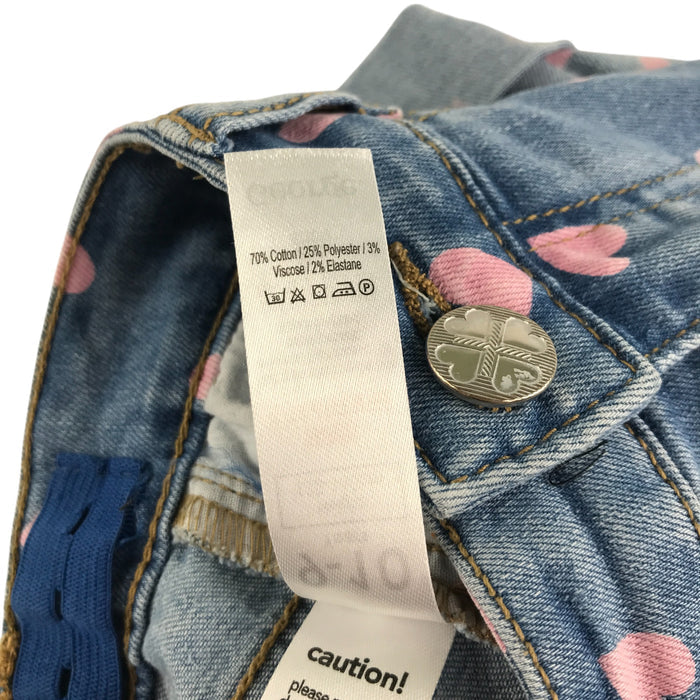 M&S 9-10 years blue denim with pink hearts shorts