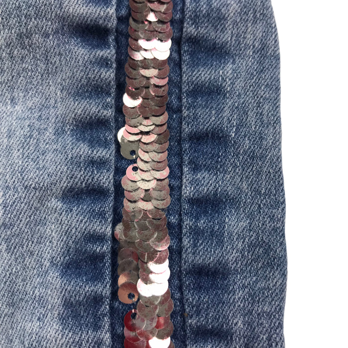 M&S 9-10 years blue sequin jeans