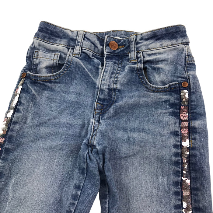 M&S 9-10 years blue sequin jeans