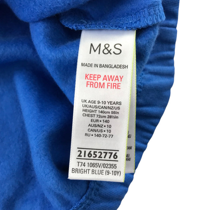M&S 9-10 years blue unstoppable print cropped sweater
