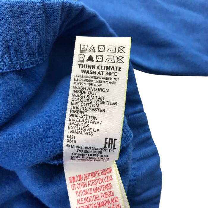 M&S 9-10 years blue unstoppable print cropped sweater