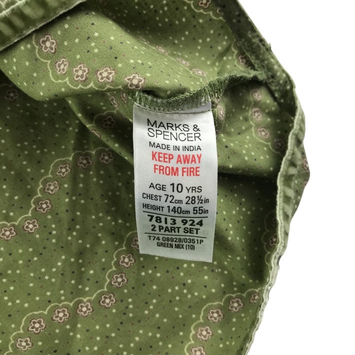 M&S 9-10 years green floral blouse