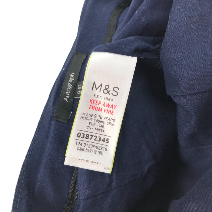 M&S 9-10 years navy velvet with gold trim shorts