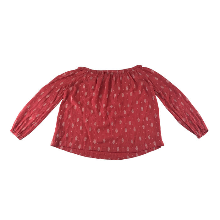 M&S 9-10 years red graphic wide neckline blouse