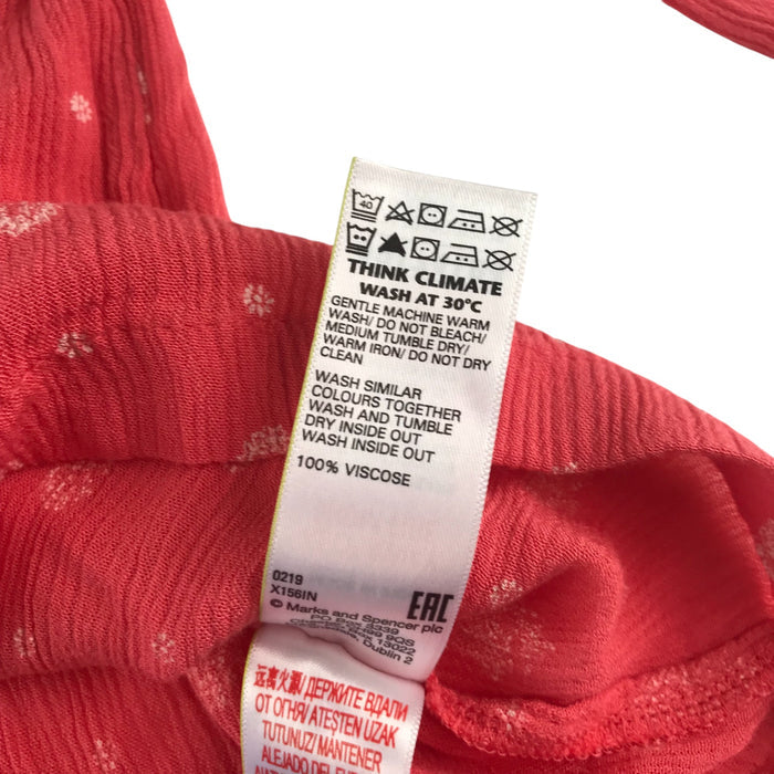 M&S 9-10 years red graphic wide neckline blouse