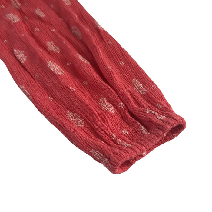 M&S 9-10 years red graphic wide neckline blouse