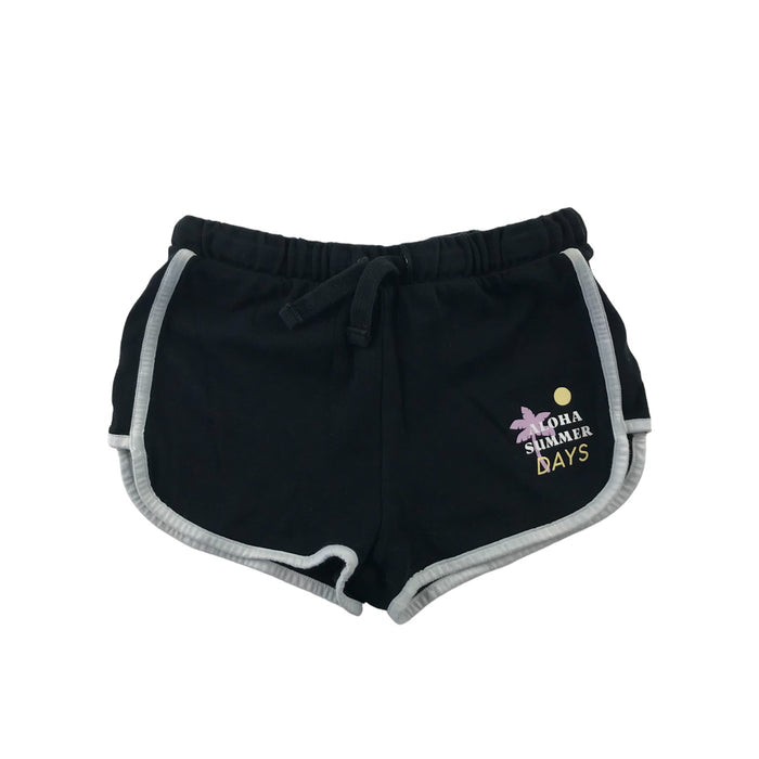 M&S 9 years black and white plain and leopard two pairs shorts