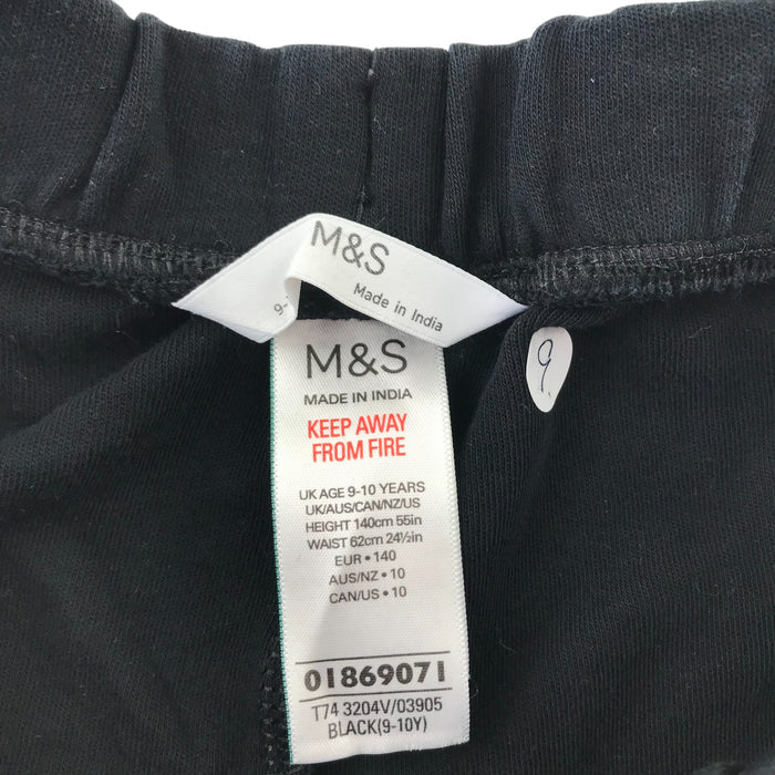 M&S 9 years black and white plain and leopard two pairs shorts