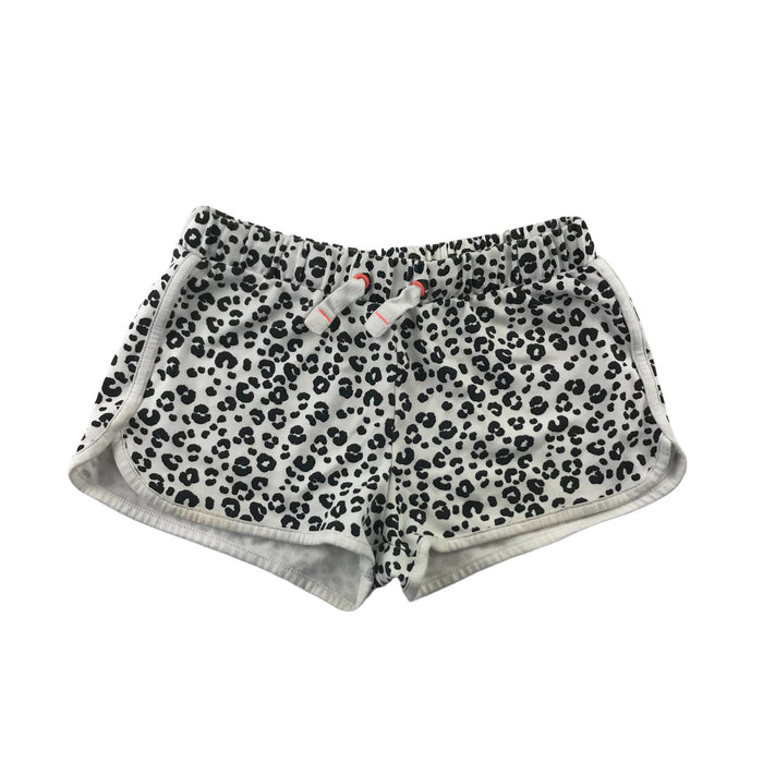 M&S 9 years black and white plain and leopard two pairs shorts