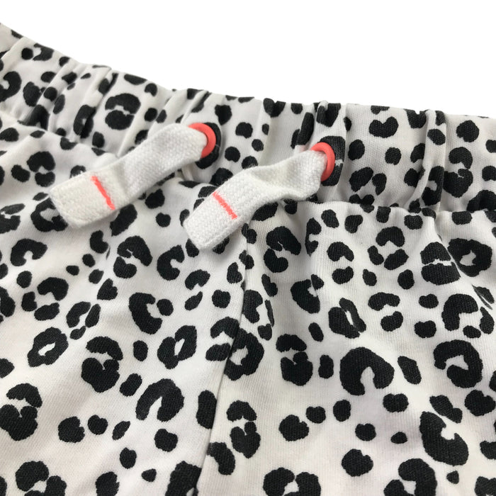 M&S 9 years black and white plain and leopard two pairs shorts