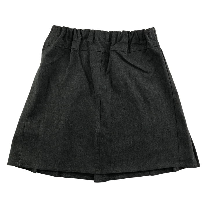 M&S girls grey adjustable pleated buckle detail school skirt