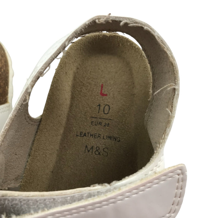 M&S size UK 10 (jr) white straps sandals