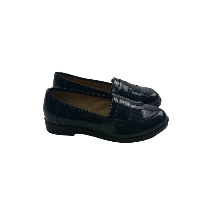 M&S size UK 13 (jr) navy blue tassel loafer shoes