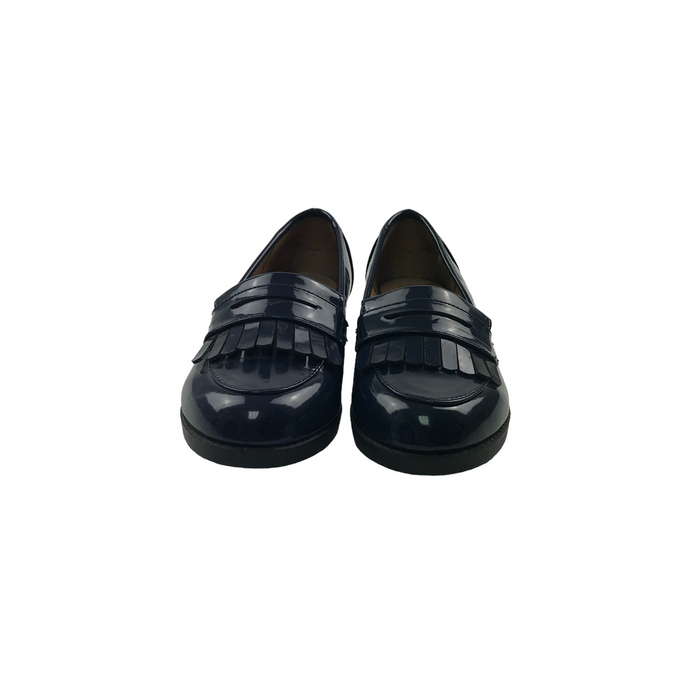 M&S size UK 13 (jr) navy blue tassel loafer shoes