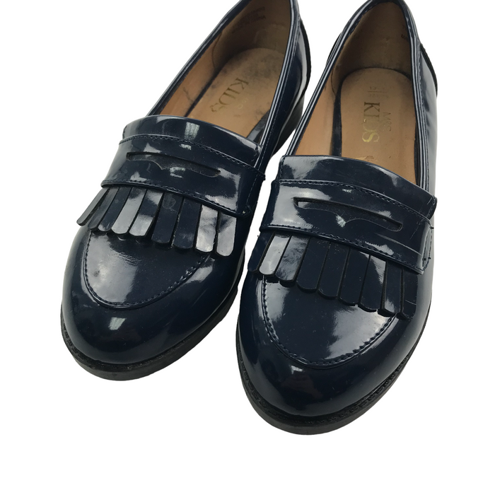 M&S size UK 13 (jr) navy blue tassel loafer shoes