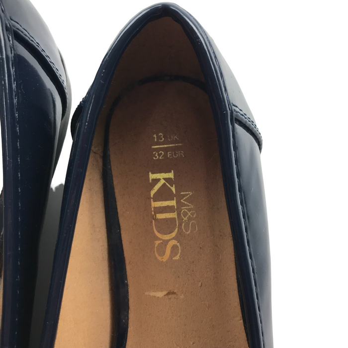 M&S size UK 13 (jr) navy blue tassel loafer shoes