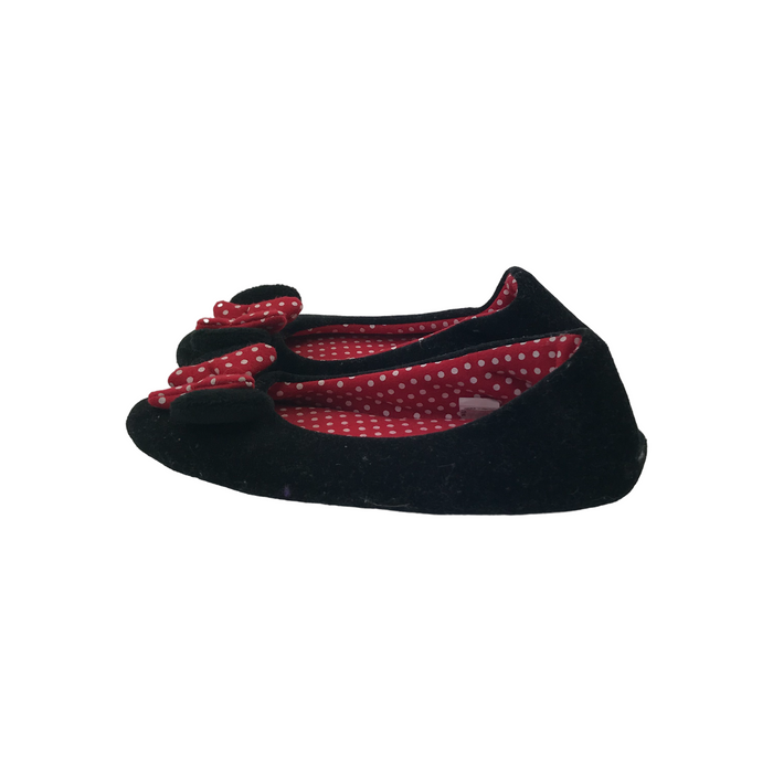 M&S size UK 2 black bowtie Minnie Mouse slippers