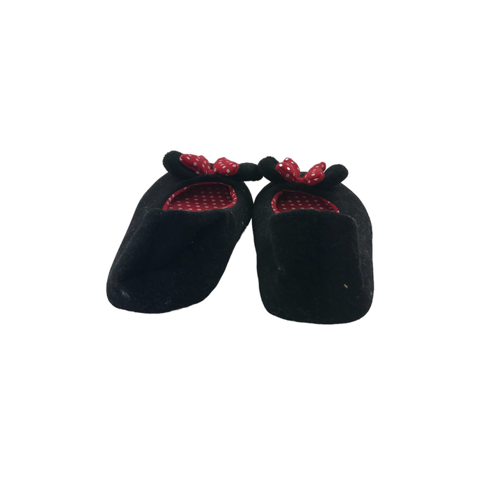 M&S size UK 2 black bowtie Minnie Mouse slippers