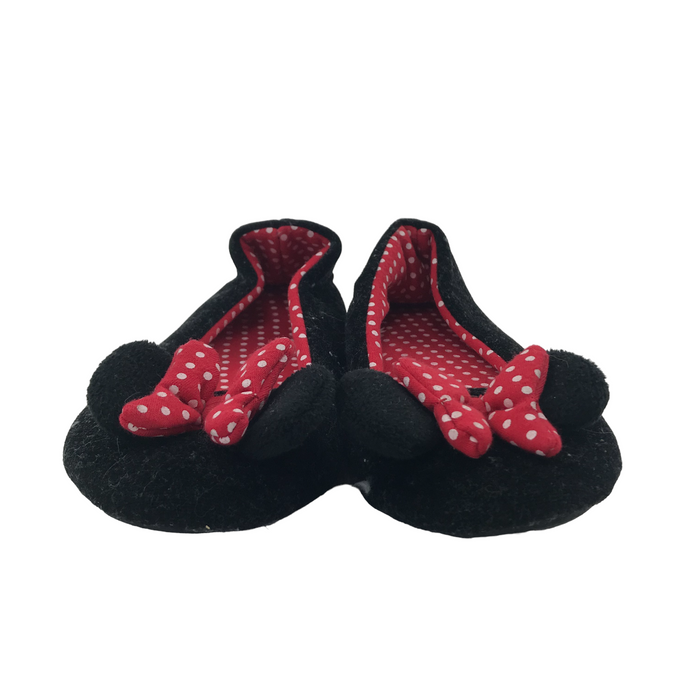 M&S size UK 2 black bowtie Minnie Mouse slippers